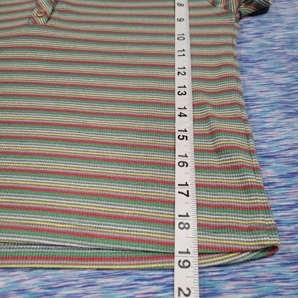 Primark size medium red green multicolored stripped short sleeve tee shirt - Picture 6 of 6